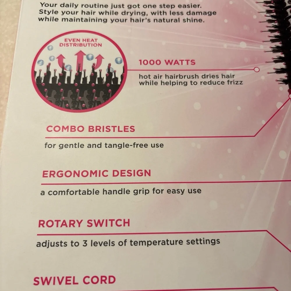 Pink and Black Hair Styling Tool for Sleek Results